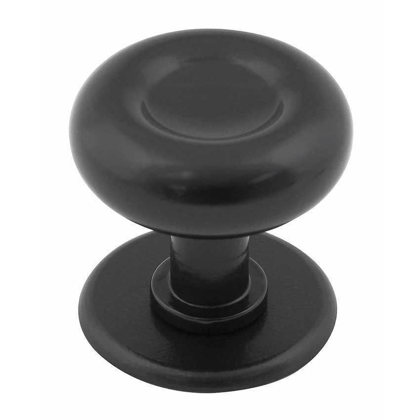 STROUD CENTRE DOOR KNOB ARMOR COAT FLAT BLACK - SB-FB1087