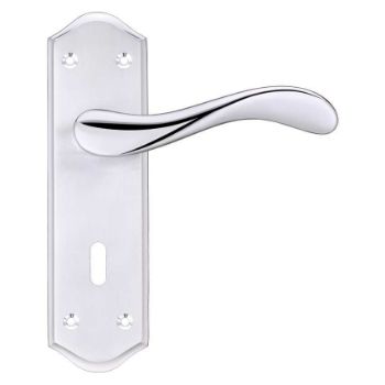 Asti lock door handles in dual satin and polished chrome - PR061SCCP Asti lock door handles in dual satin and polished chrome - PR061SCCP