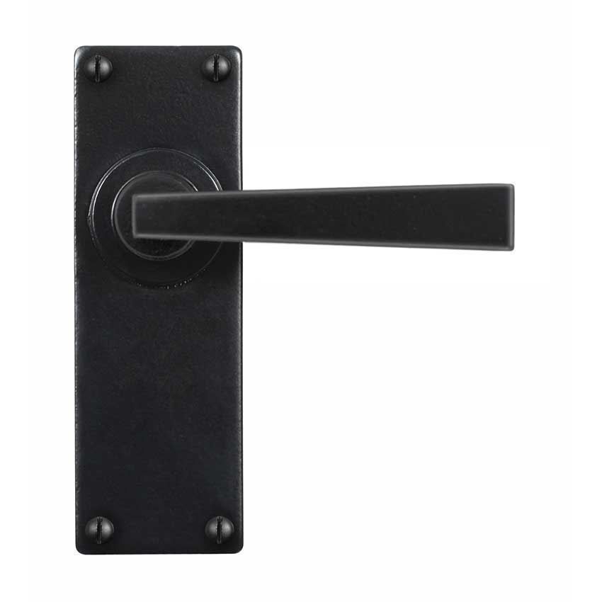 ARUNDEL LEVER LATCH/PASSAGE ARMOR COAT FLAT BLACK - SB-FB1122