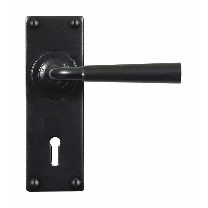 COTSWOLD LEVER LOCK/KEYHOLE 57MM ARMOR COAT FLAT BLACK - SB-FB1114