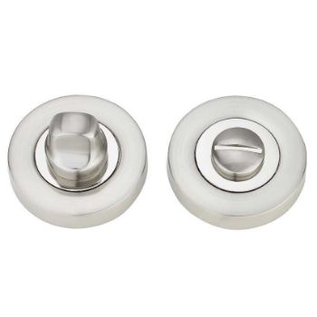 Fortessa WC Thumbturn and Release Satin Nickel/Polished Nickel - FWCTT-SNNP Fortessa WC Thumbturn and Release Satin Nickel/Polished Nickel - FWCTT-SNNP