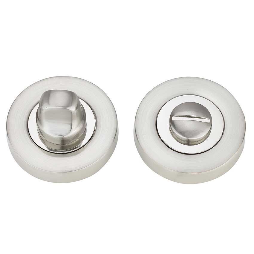 Fortessa WC Thumbturn and Release Satin Nickel/Polished Nickel - FWCTT-SNNP