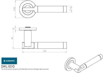Steelworx Berna Door Handle Drawing - SWL1010DUO