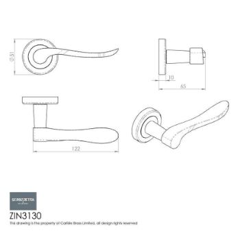 Verdun Door Handle in Satin Chrome- ZIN3130SC 