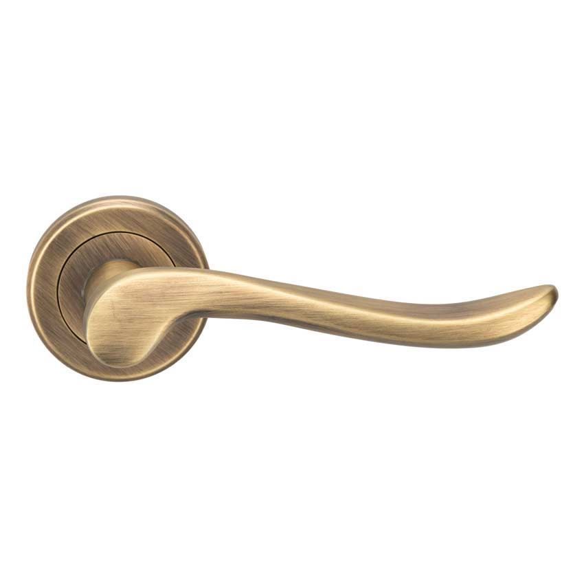 Verdun Door Handle in Antique Brass - ZIN3130AB 