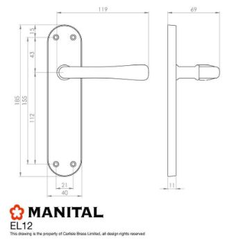 Ibra Latch Handle Drawing - EL12SB