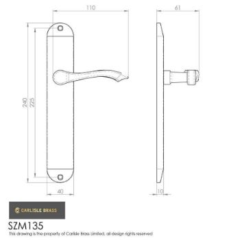 Serozzetta Long Plate Door Handles - SZM135CP