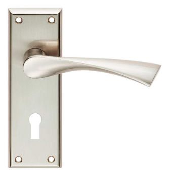 Serozzetta venti lever on a lock backplate - SZR021SN  Serozzetta venti lever on a lock backplate - SZR021SN