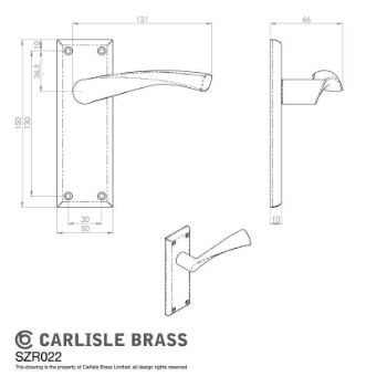 Serozzetta venti lever on a backplate - SZR022SN