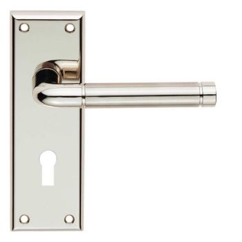 Serozzetta quaranta lever on a lock backplate - SZR041PNSN  Serozzetta quaranta lever on a lock backplate - SZR041PNSN