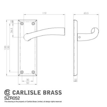 Serozzetta cinquanta lever on a backplate - SZR052SN 