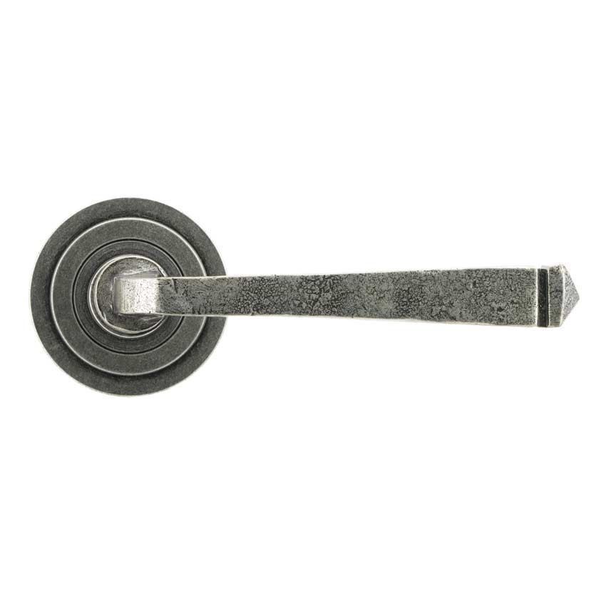 Avon Lever on an Art Deco Rose in Pewter - 45632