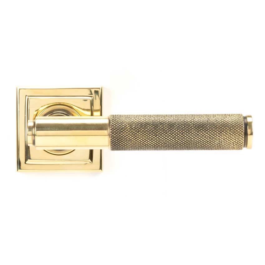 Brompton Lever on a Square Rose in Aged Brass - 45662