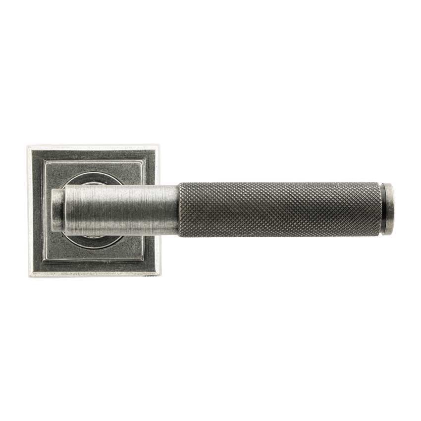 Brompton Lever on a Square Rose in Pewter - 45682