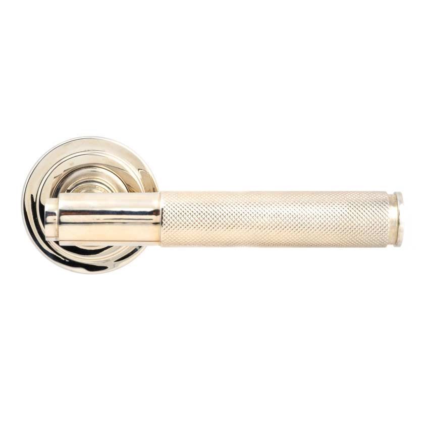 Brompton Lever on an Art Deco Rose in Polished Nickel - 45668