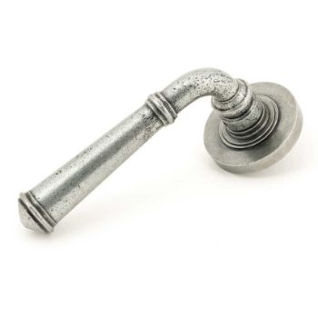 Regency Lever on a Plain Rose in Pewter finish - 45643