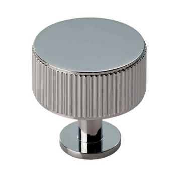 Polished Chrome Lines Radio Cabinet Knob - FTD713CP