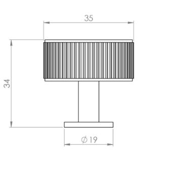 Polished Chrome Lines Radio Cabinet Knob - FTD713CP