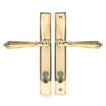 Hinton Euro Slim-line Sprung Espag Handle in Polished Brass - 46547