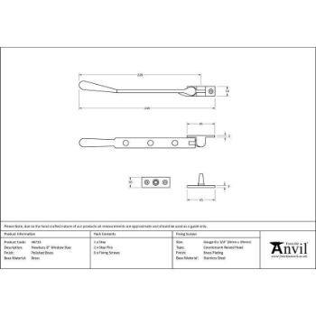 Polished Brass Newbury Window Stay - 46715