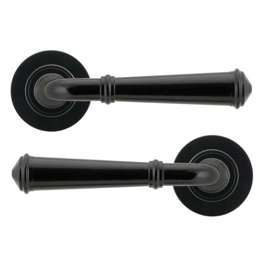 Regency Lever on a Plain Rose in Black finish - Unsprung - 49969 