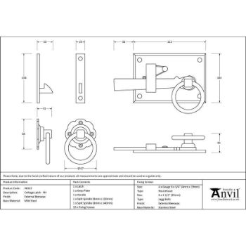 External Beeswax Cottage Latch - RH - 46312