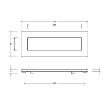 252 x 96mm Cast Letter Plate - 92005