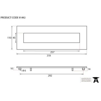 319 x 110mm Cast Letter Plate - 91492