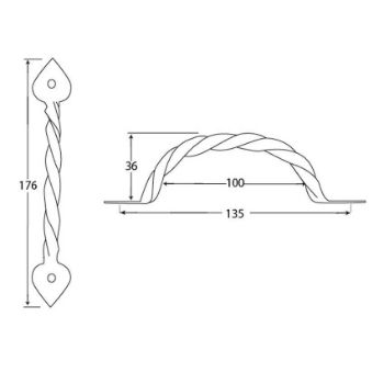 Beeswax 7" Twist Pull Handle - 83665 