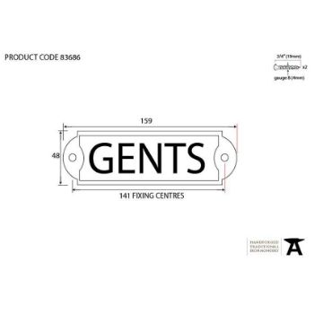 Antique Pewter Gents Sign - 83686