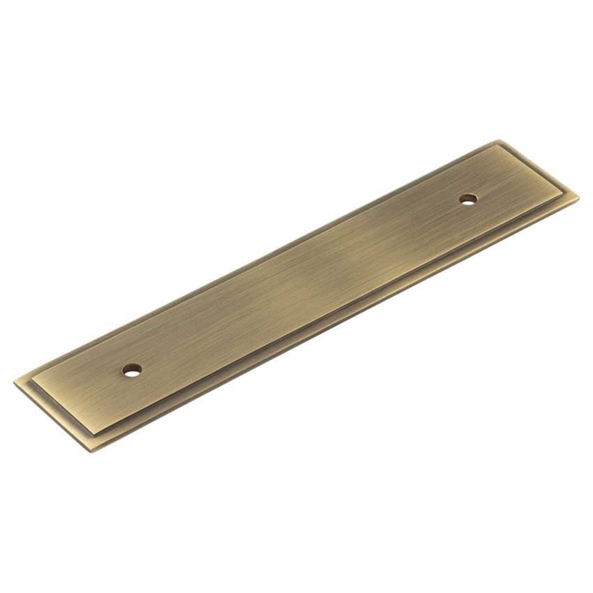 Rushton Backplate for Cabinet Handles in Antique Brass