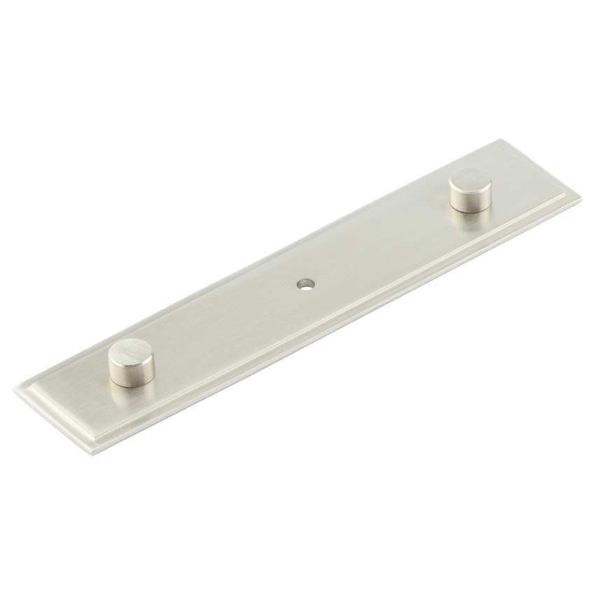 Rushton Backplate for Cupboard Knobs in Satin Nickel