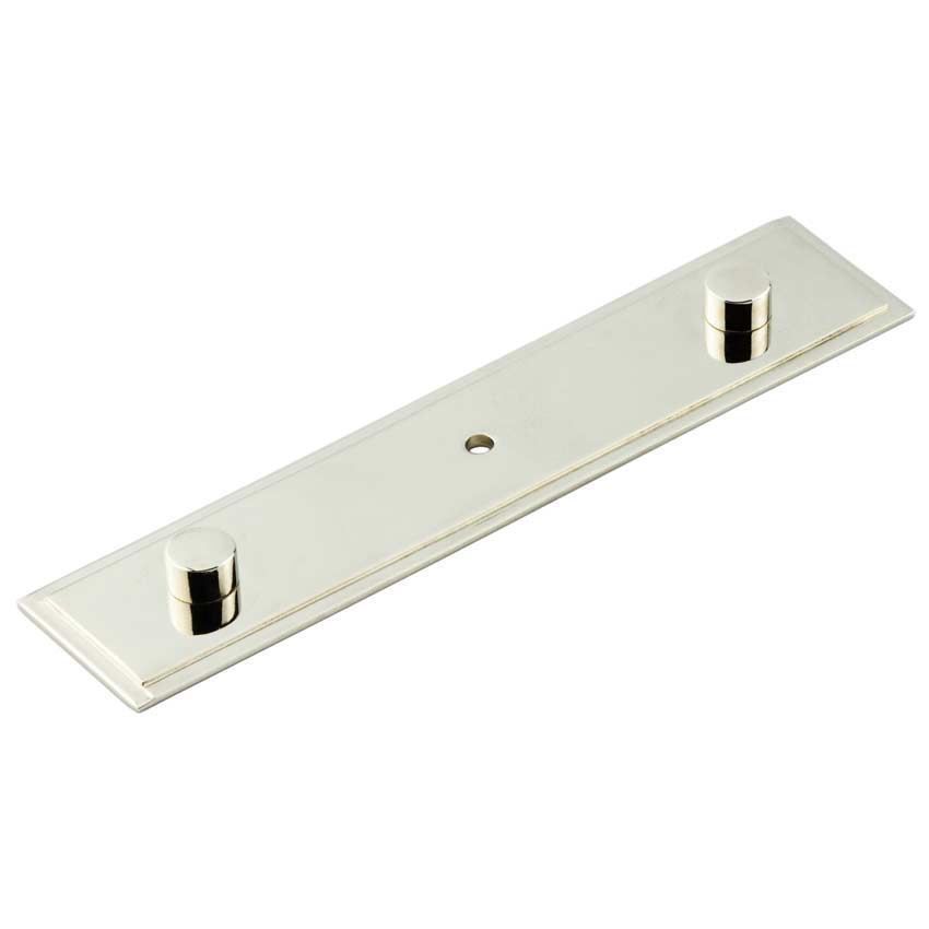 Rushton Backplate for Cupboard Knobs in Polished Nickel 