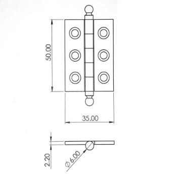 Finial Hinges in Antique Brass - HOX800AB 