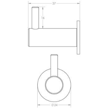 Vestry Cupboard Hook in Antique Brass - HOX665AB