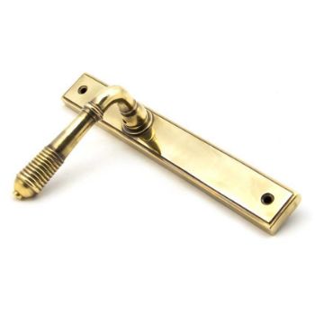 Aged Brass Reeded Slimline Lever Latch Set - 45419