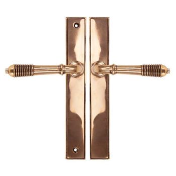 Polished Bronze Reeded Slimline Lever Latch Set - 45428