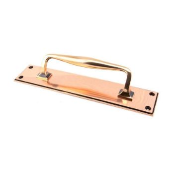 Polished Bronze Art Deco Pull Handle on a Backplate - 45383 