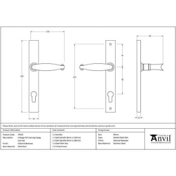 Cottage Slimline Espag Sprung Lock Set - 45593 