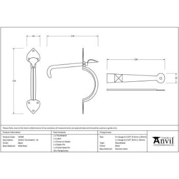 Gothic Thumblatch XL - 45598