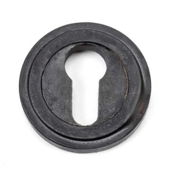External Beeswax Round Art Deco Euro Profile Escutcheon - From the Anvil - 45724 