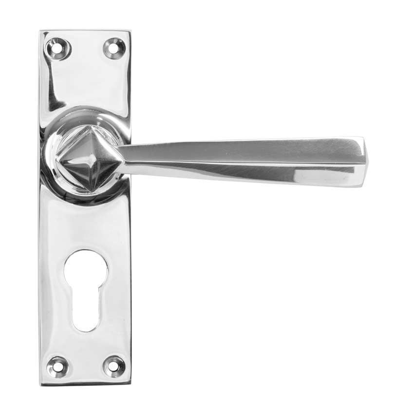 Straight Lever Euro Profile Handle in Polished Chrome - 45762 