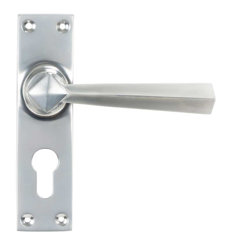 Straight Lever Euro Profile Handle in Satin Chrome - 45763 
