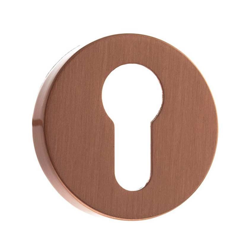 Forme Round Euro-Cylinder Escutcheon in Urban Satin Copper