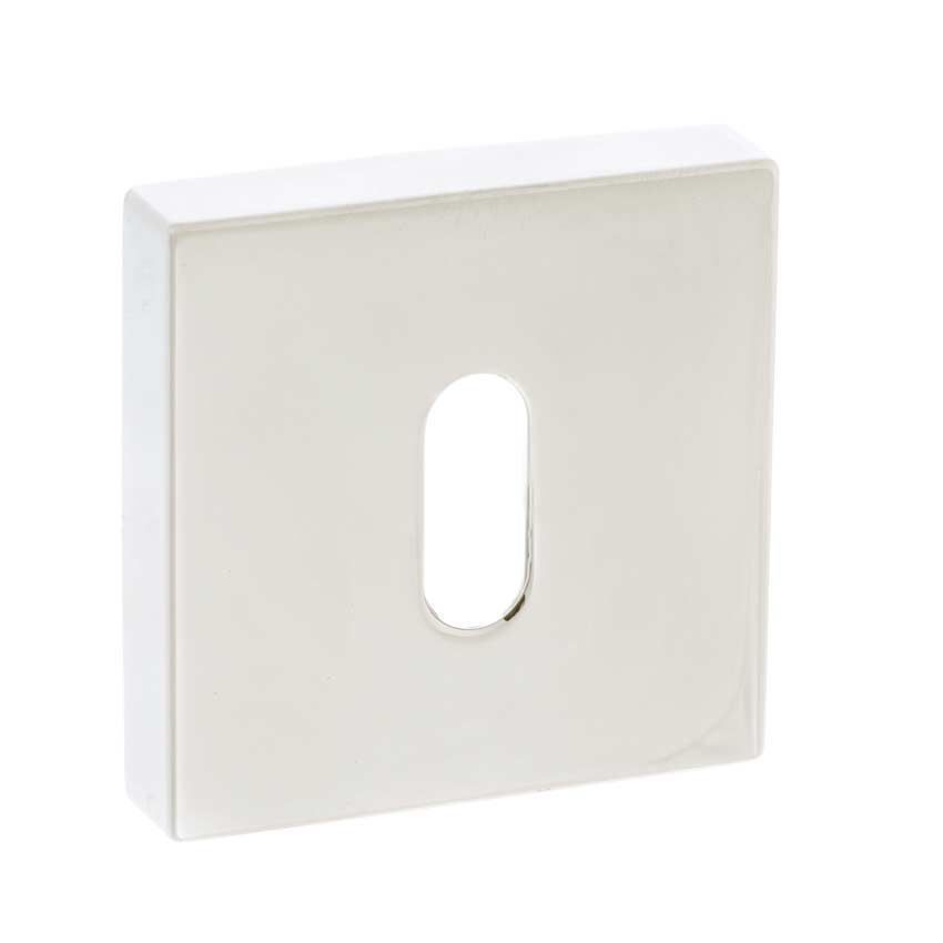 Forme Square Key Escutcheon in Polished Nickel 