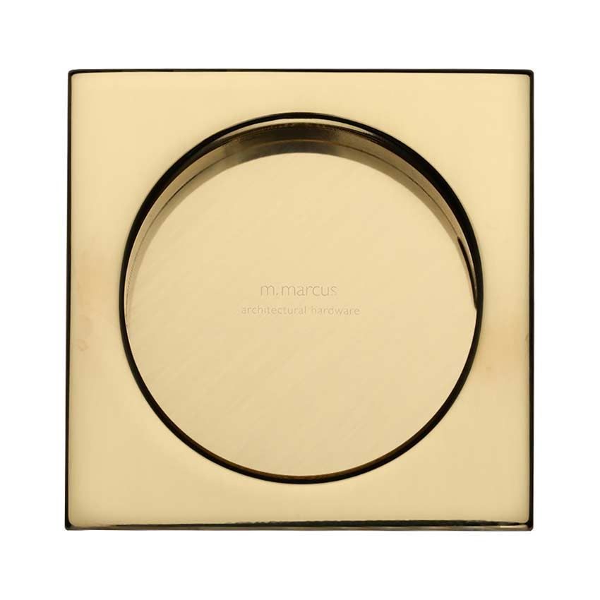 Square Flush Pull in Polished Brass - SQ2327-PB