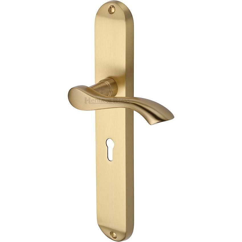 Algarve Long Plate Lock Handle - MM7200SB - EXT