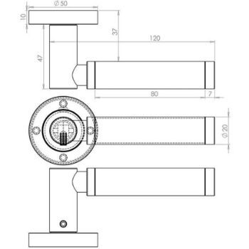 Jedo Charlotte Door Handle- Polished Chrome/Satin Nickel- JV467PCSN 