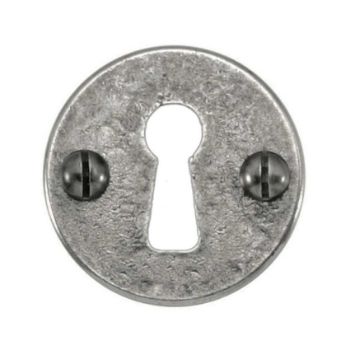 Round Pewter Keyhole Escutcheon - FD000  Round Pewter Keyhole Escutcheon - FD000