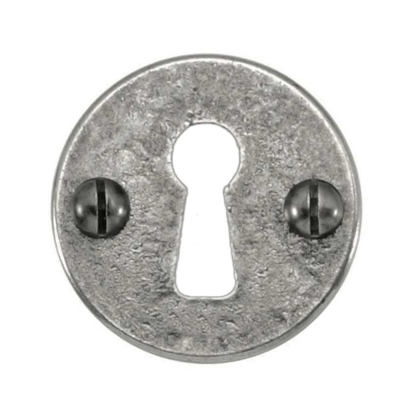 Round Pewter Keyhole Escutcheon - FD000 